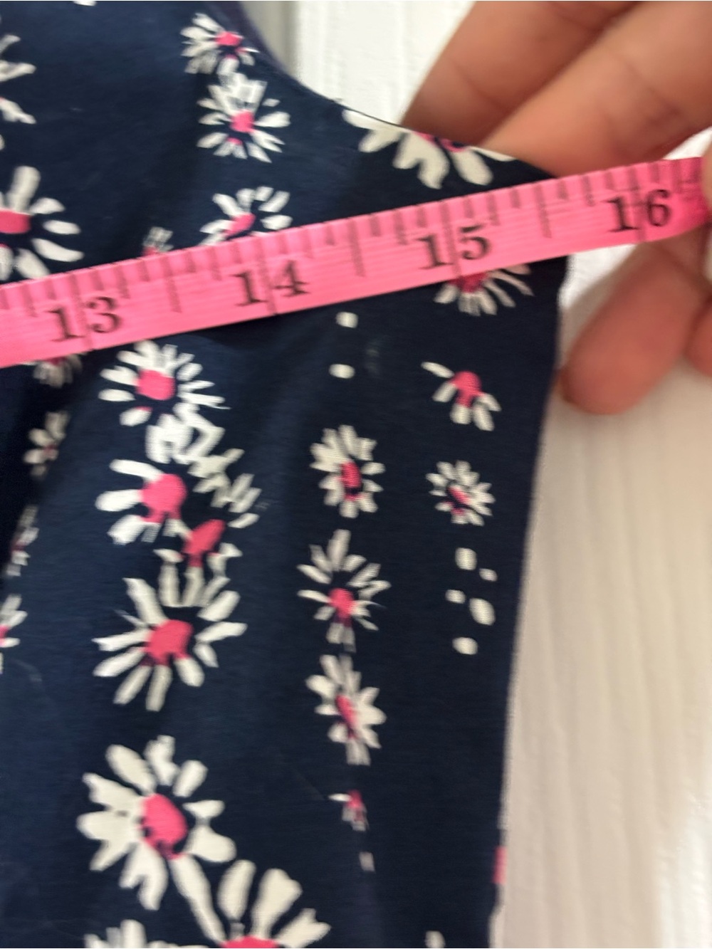 Boden Navy Midi Dress with Pink and White Daisy Print - Picture 4 of 7